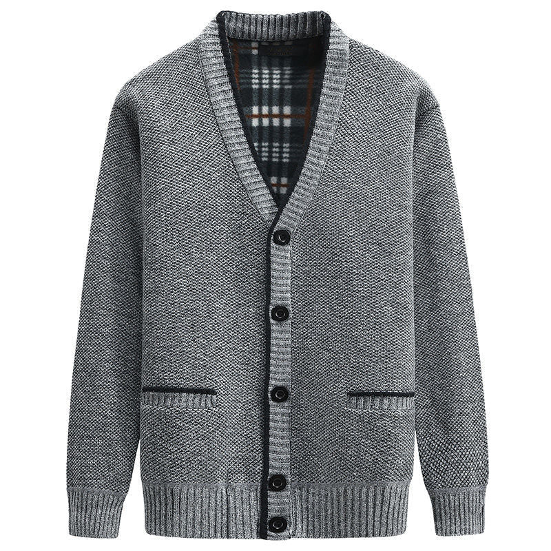 Herren Strickjacke Kariert Praktisch Mit Taschen - BerlinGlamour