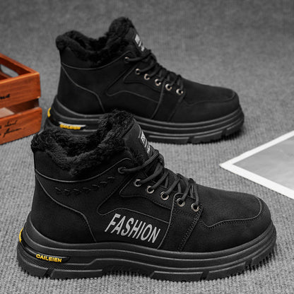 Damen Winterboots Gefüttert Strapazierfähig Rutschfest Schwarz