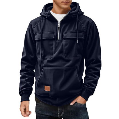 Herren Fleece Hoodie Warm mit Taschen Modern