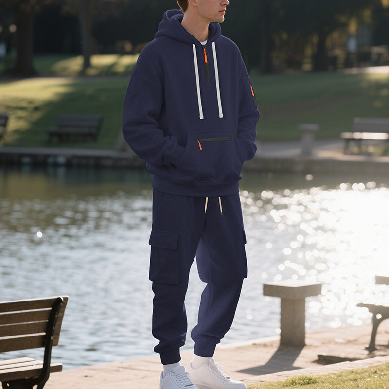 Herren Sportset Hoodie Bundhose Funktionstaschen