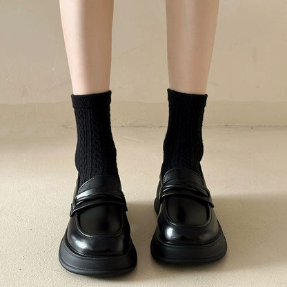 Damen Loafers Plateau Schuhe Stilvoll Robust