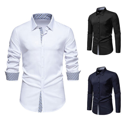 Herren Langarmhemd mit Streifen Design Modern Slimfit - BerlinGlamour