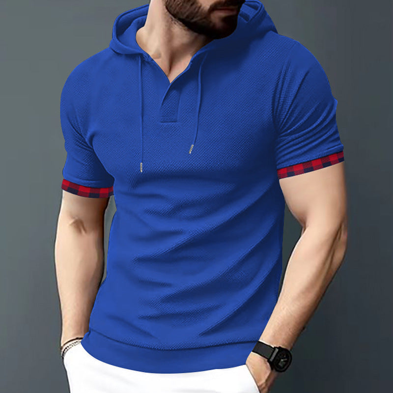 Herren Kapuzen-Hemd Kurzarm Modern Berlin Style