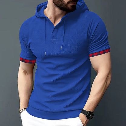 Herren Kapuzen-Hemd Kurzarm Modern Berlin Style