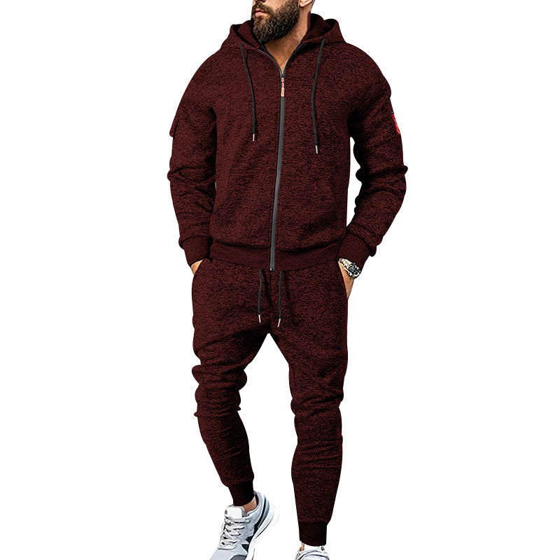 Herren Trainingsanzug Set Sportlich Atmungsaktiv Funktionsshirt Hoodie