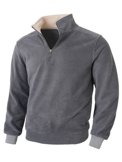Herren Fleecejacke Halblang Reißverschluss Warm