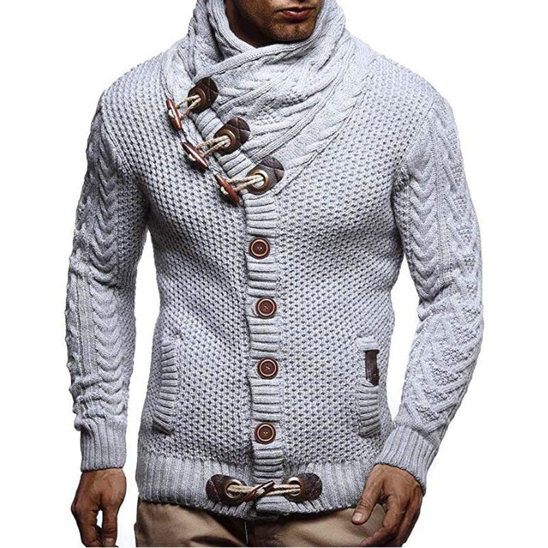 Herren Strickjacke Asymmetrisch Modern Knopf Design