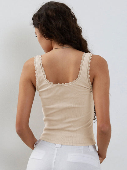 Damen Tanktop Spitzen Crop Top Ohne Ärmel