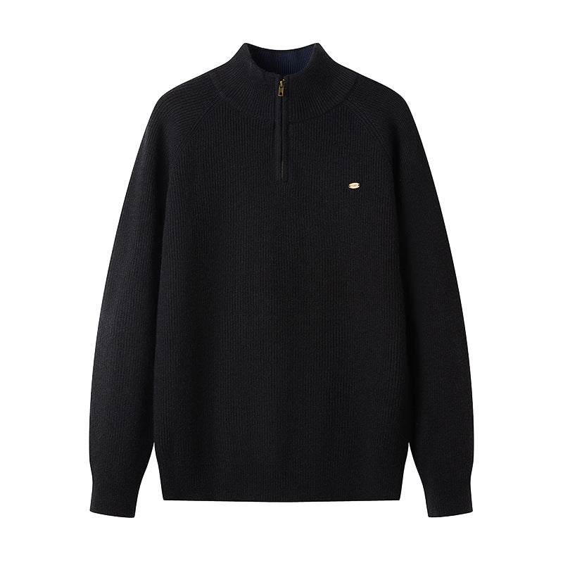 Herren Strickpullover Halbzipp Reißverschluss Modern