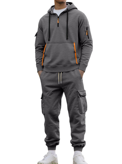 Herren Sportanzug Kapuze Taschen Funktionell Modern