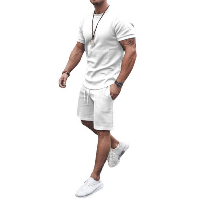 Herren Kurzarm Set Sportlich Elastisch Mit Taschen