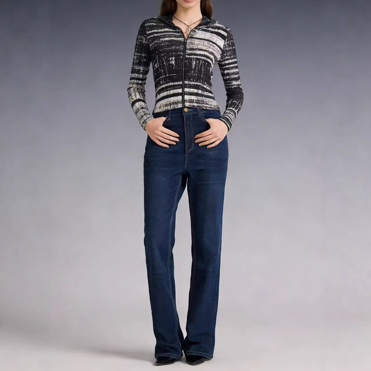 Damen High-Waist Jeans Flared Mit perfektem Sitz - BerlinGlamour