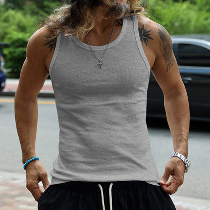 Herren Muskelshirt Atmungsaktiv Rippenstrick Sportlich