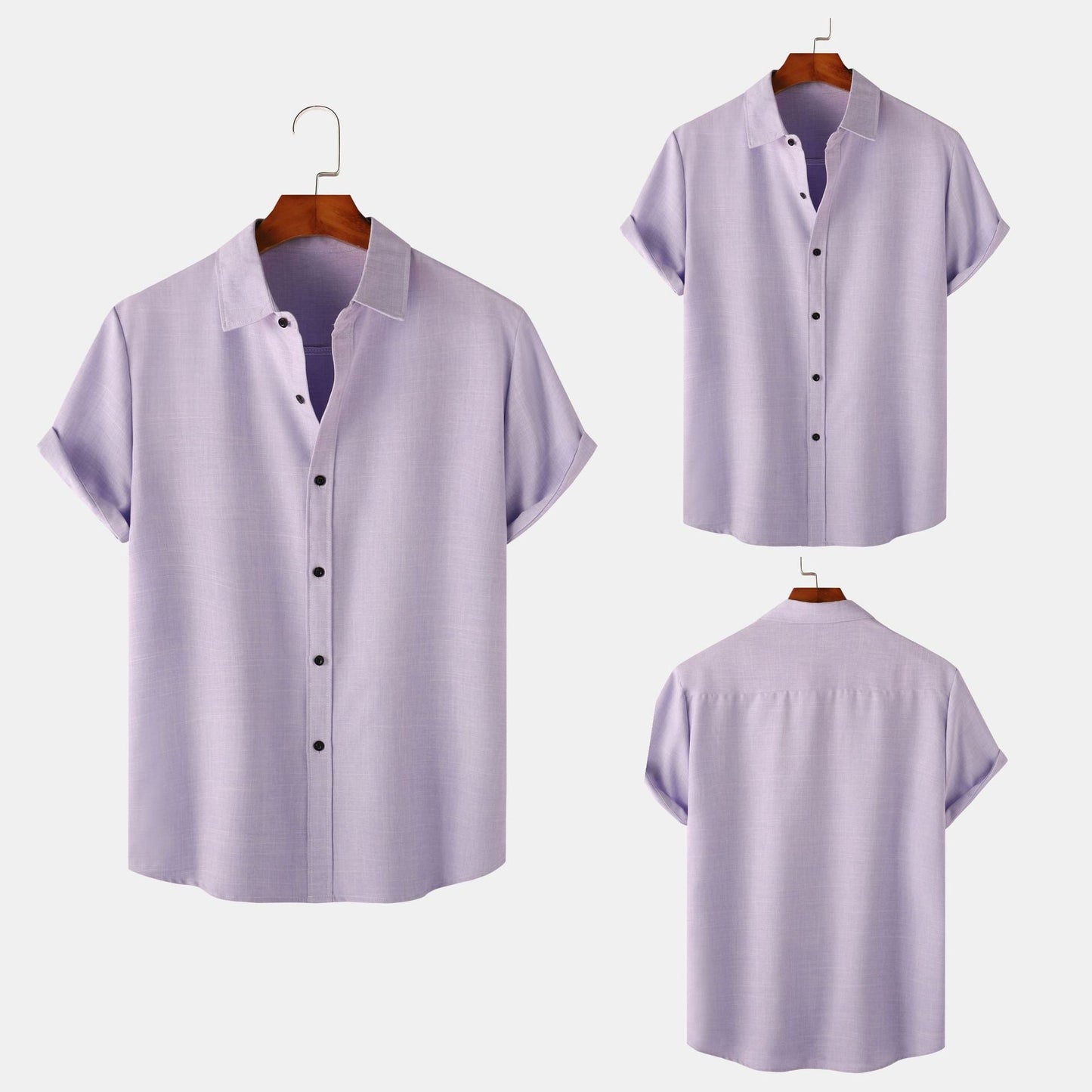 Herren Kurzarmhemd Modern Slim Fit Stehkragen - BerlinGlamour