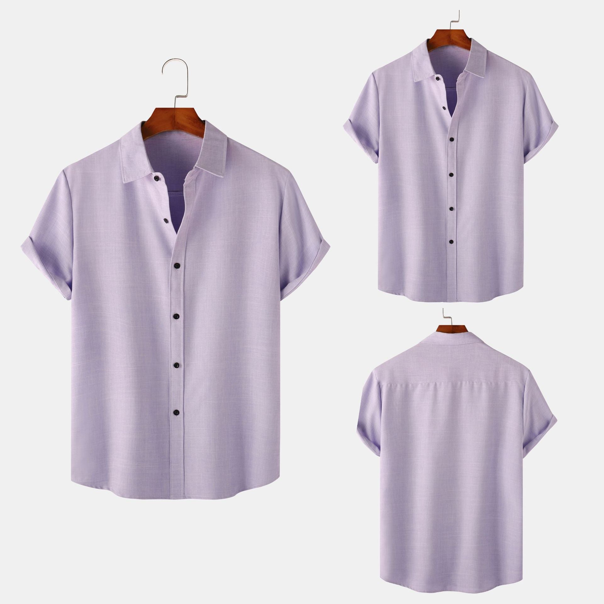 Herren Kurzarmhemd Modern Slim Fit Stehkragen - BerlinGlamour
