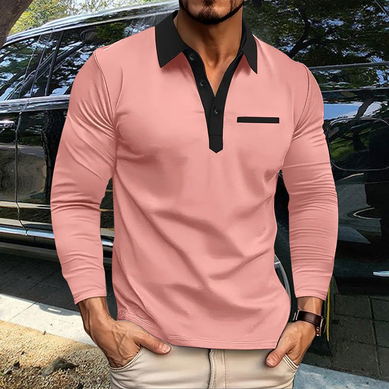 Herren Poloshirt Modern Kragen Brusttasche Trendig