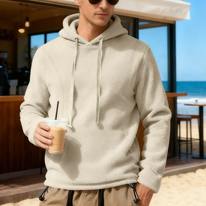 Herren Fleece Pullover Kapuze Warm Modern