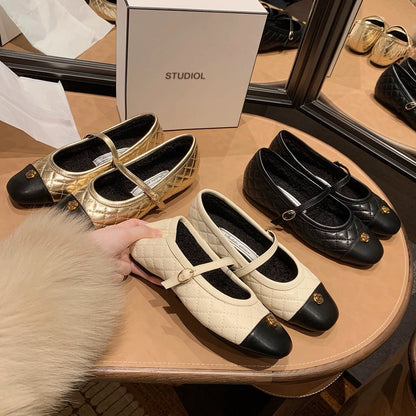 Damen Ballerinas Elegante Riemen Schuhe Trendy - BerlinGlamour