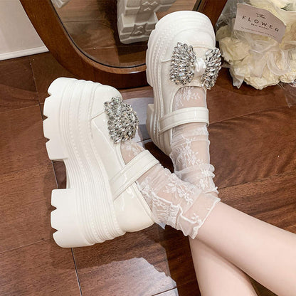 Damen Ballerinas Komfortabel Glitzer Schleife