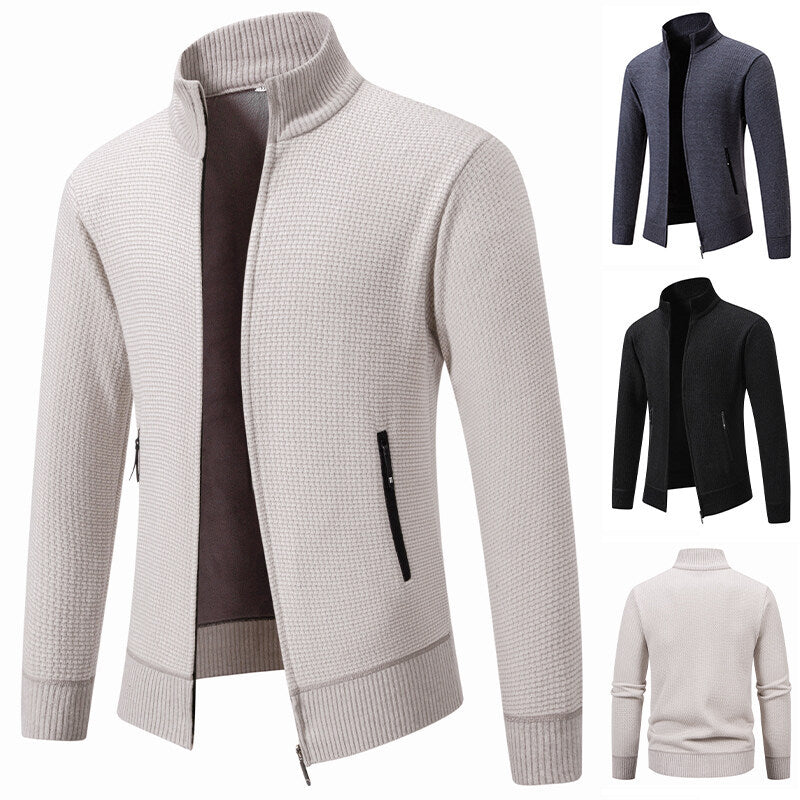 Herren Strickjacke Leicht Sportlich Modern Zipper - BerlinGlamour