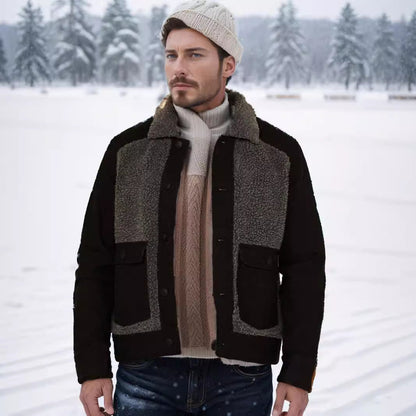 Herren Outdoor-Jacke Teddyfellkragen Warm Funktional