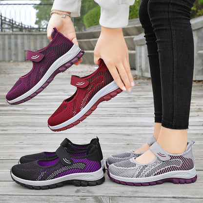 Damen Freizeitschuhe Bequem Klettverschluss Verstellbar