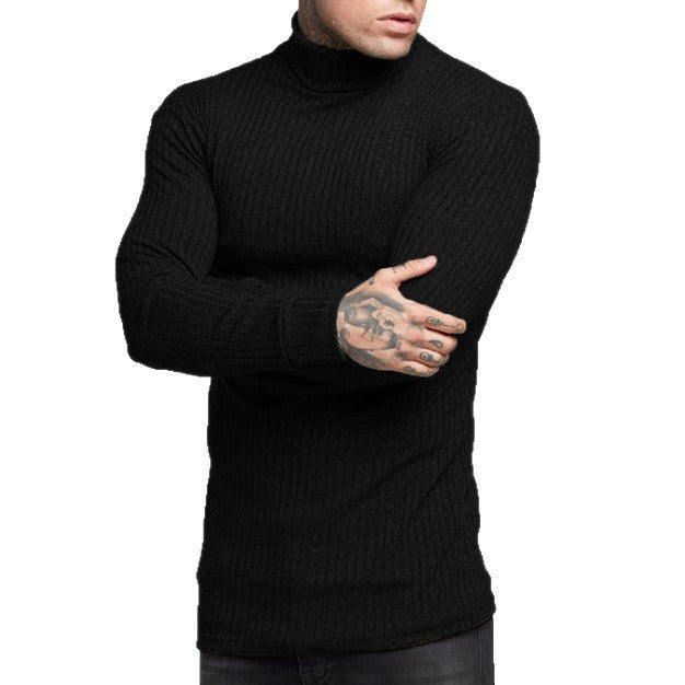 Herren Langarmshirt Rollkragen Modern Elegant