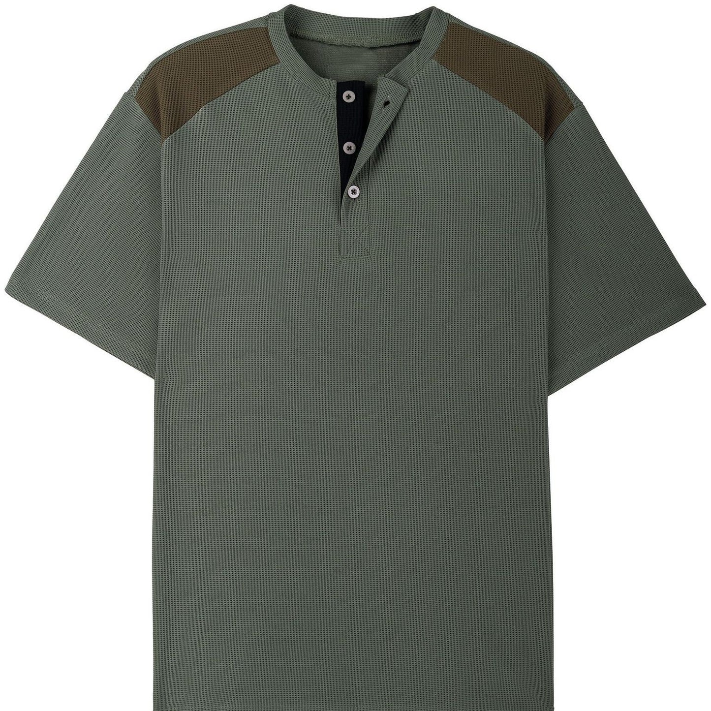 Herren Henley-Shirt Freizeit Mesh-Details Sportlich