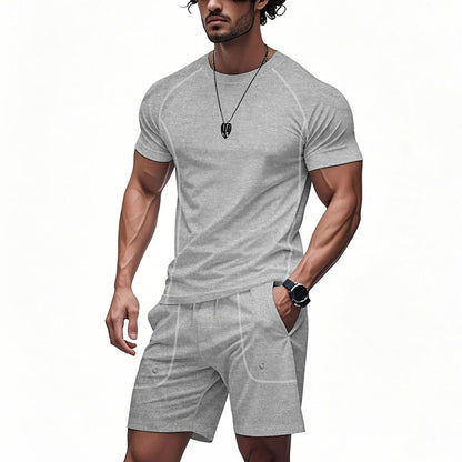 Herren Sport Set Kurzarm T-Shirt und Shorts atmungsaktiv