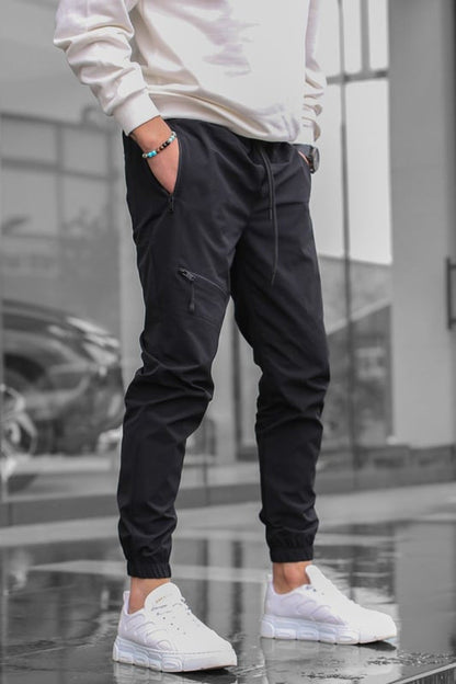 Herren Sport Hose Leicht Mit Reißverschlusstaschen