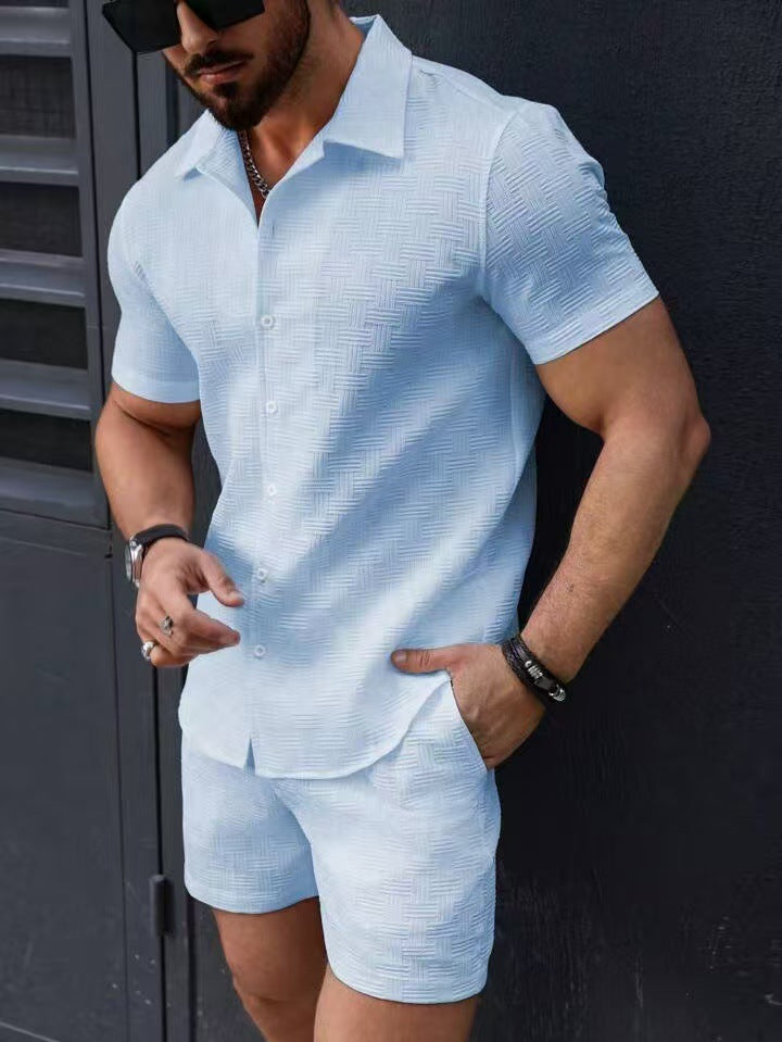 Herren Kurzarm Set Texturiert Modern Berlin Style