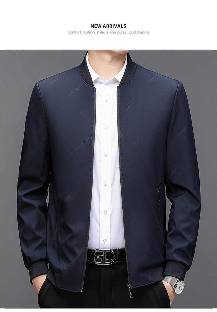 Herren Übergangsjacke Modern mit Stehkragen und Reißverschluss
