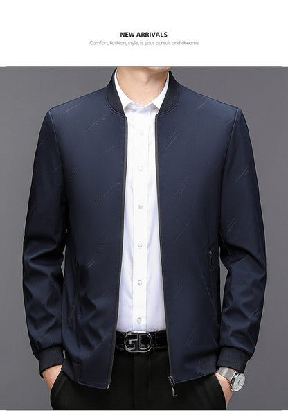 Herren Übergangsjacke Modern mit Stehkragen und Reißverschluss