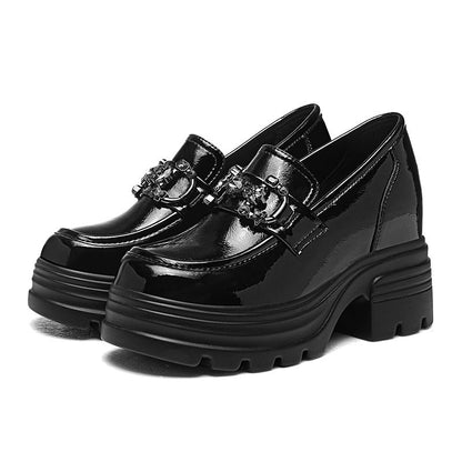 Damen Plateau Mokassins Schnalle Trendy Mode