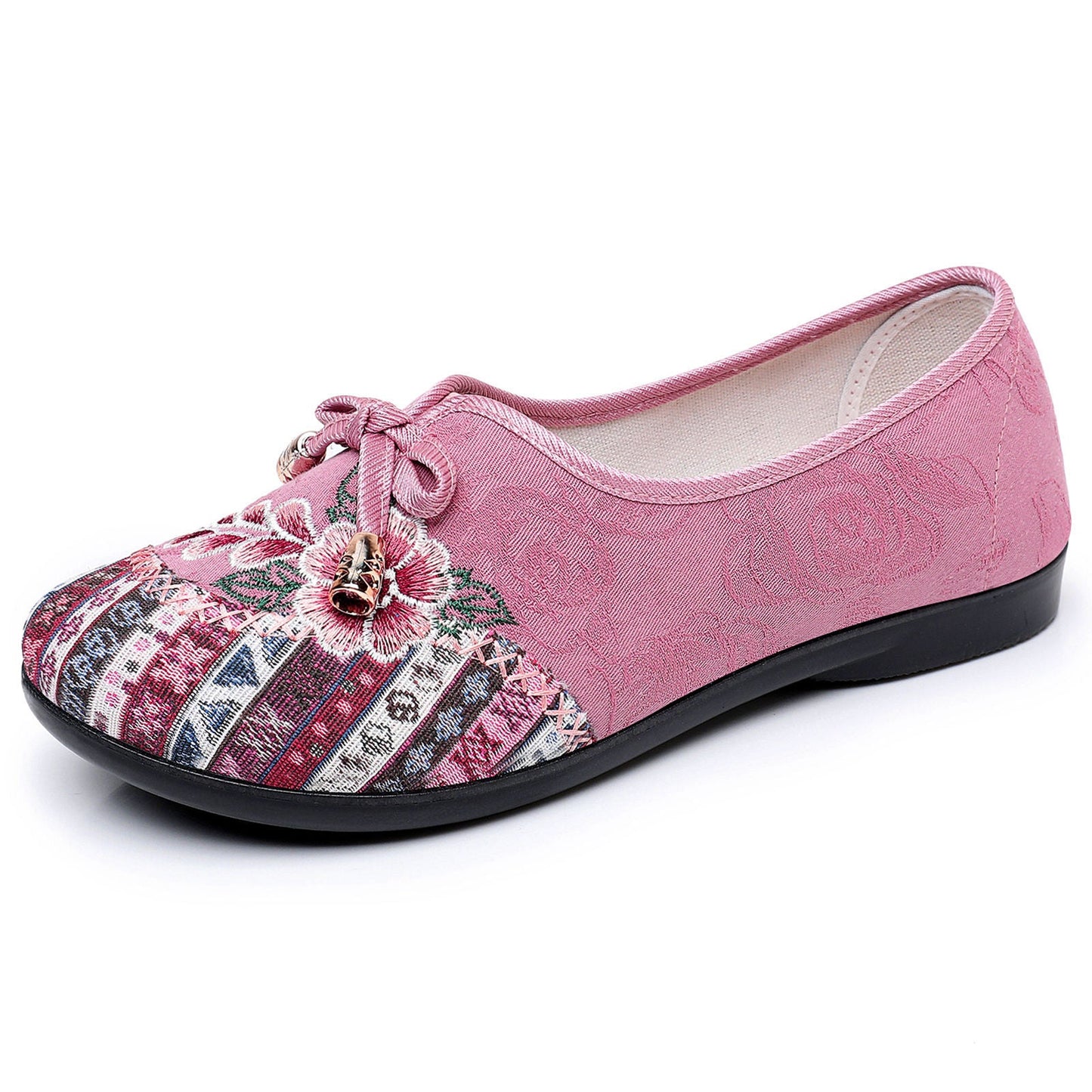 Damen Ballerinas Bequem Elastisch Floral