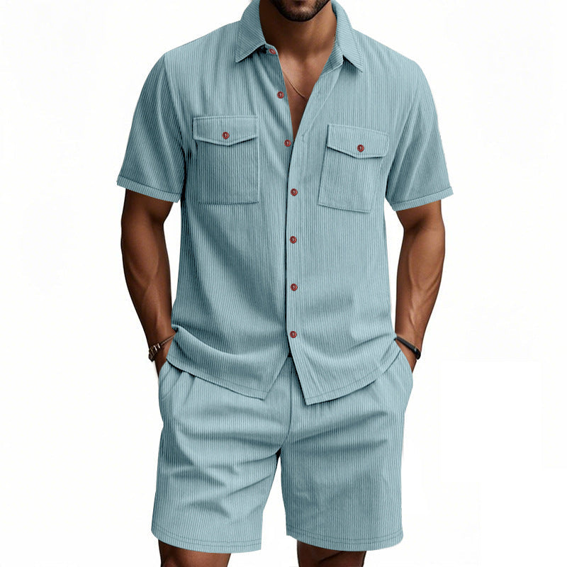Herren Sommer Set Kurzarm Hemd und Shorts Berlin Style