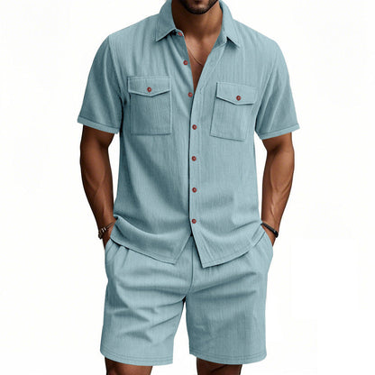 Herren Sommer Set Kurzarm Hemd und Shorts Berlin Style