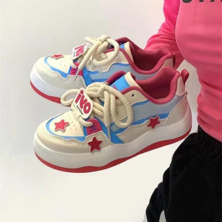 Damen Sneaker Bunt mit Sternen Applikationen