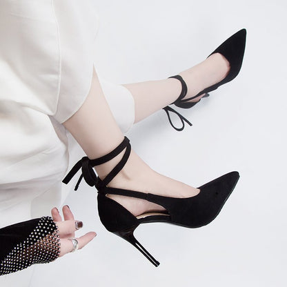 Damen High Heels Schuhe Elegant Schnürstiefel