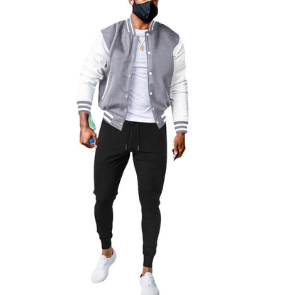 Herren Collegejacke Trendig Elastisch Mit Taschen