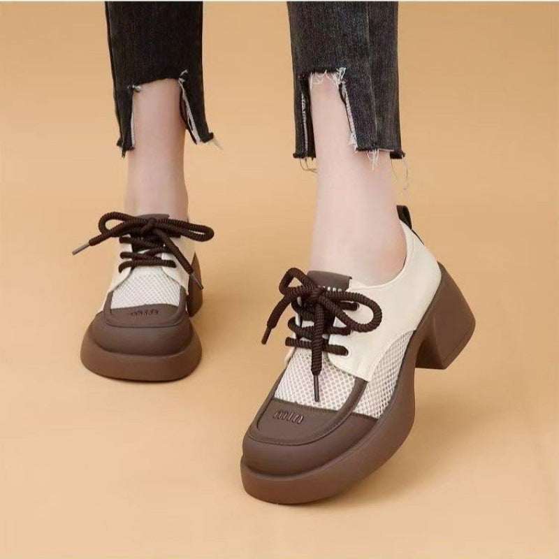 Damen Sneaker Moderne Leder Mesh Schuhe - BerlinGlamour