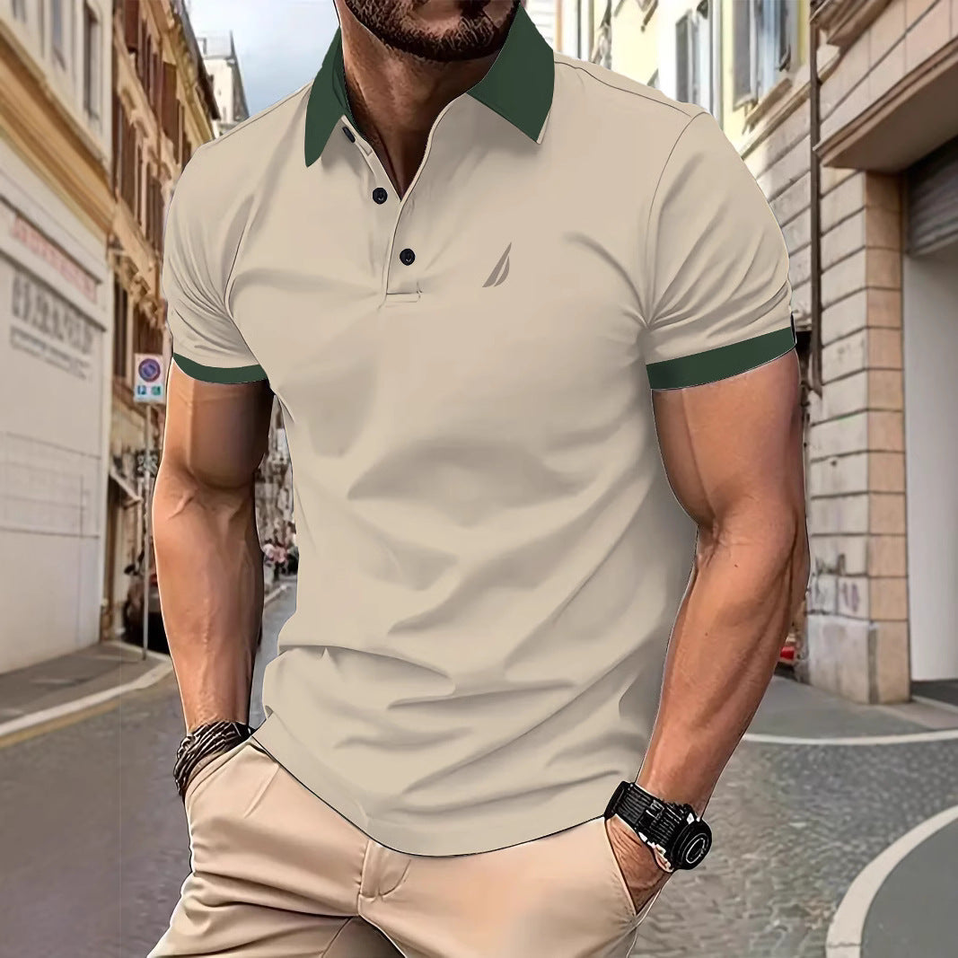 Herren Polohemd Modern Atmungsaktiv Kragen-Design