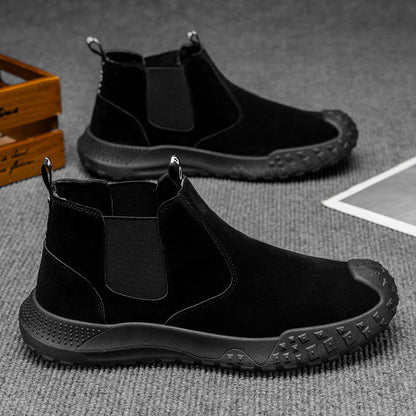 Damen Chelsea Boots Sportlich Rutschfest Schwarz