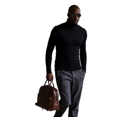 Herren Rollkragenpullover Fein Strukturiert Elegangt