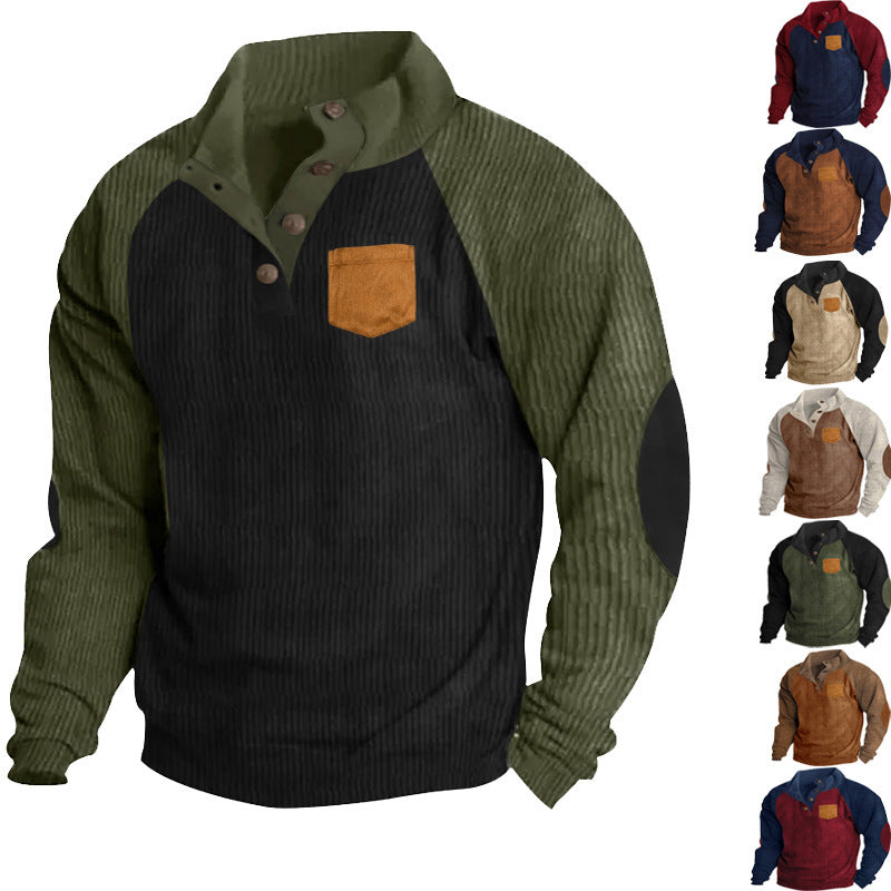 Herren Pullover Langarm Gemütlich Modern mit Kontrastdetails - BerlinGlamour