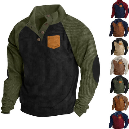 Herren Pullover Langarm Gemütlich Modern mit Kontrastdetails - BerlinGlamour