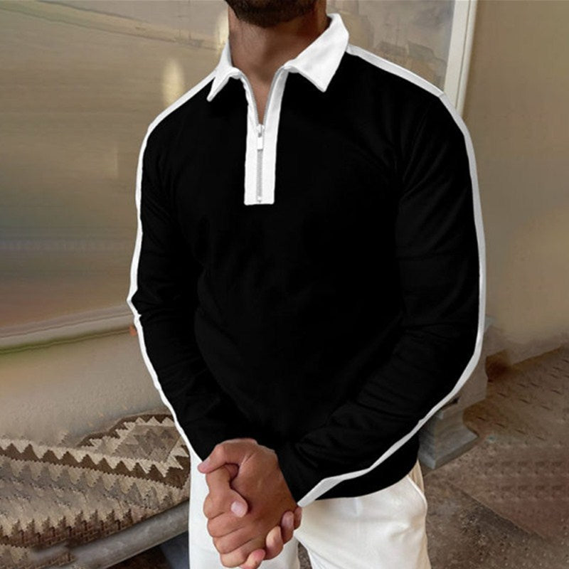 Herren Polo-Shirt Modern Elegantes Design Kontrastfarben