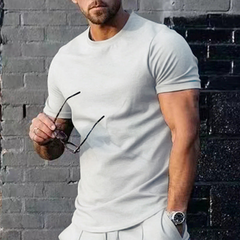 Herren T-Shirt Rundhals atmungsaktiv Baumwolle Weich