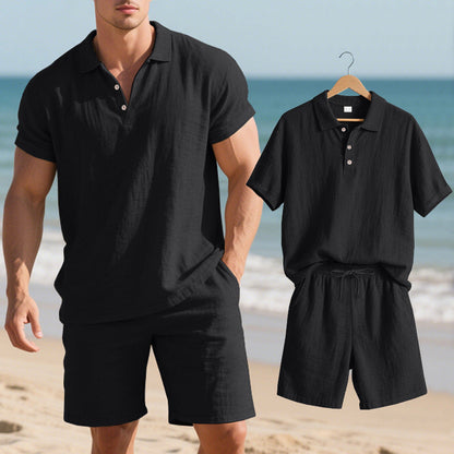 Herren Sommeroutfit Kurzarm Polo Shorts Modern
