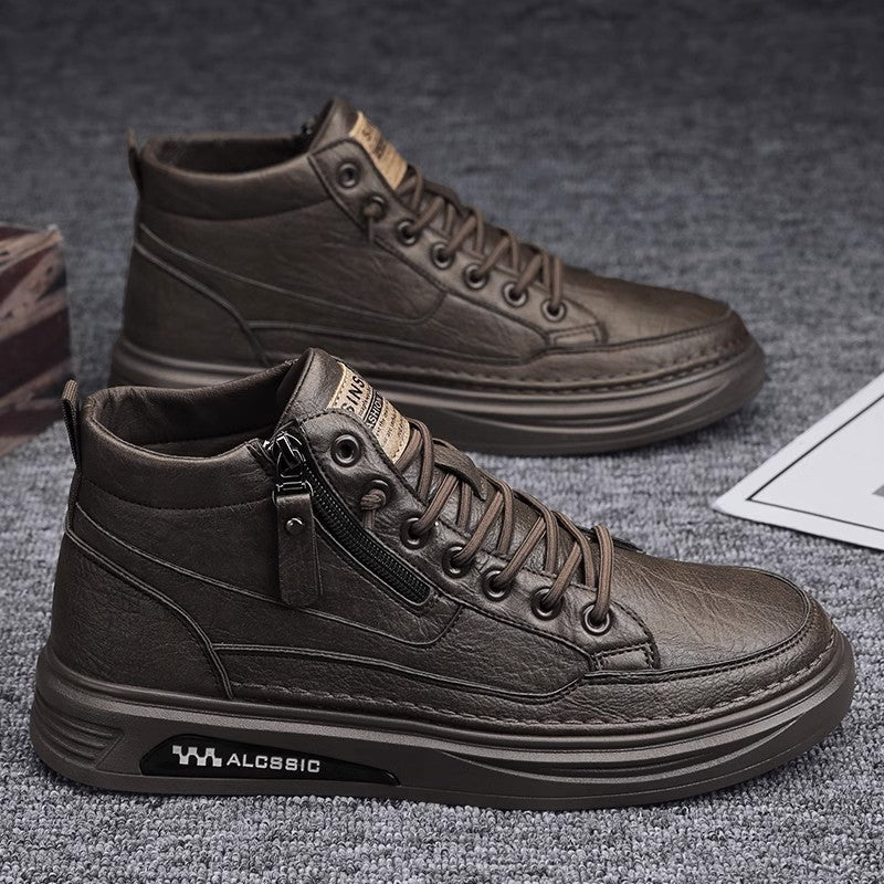 Herren Sneaker High-Top Sportlich mit Reißverschluss und Laufsohle